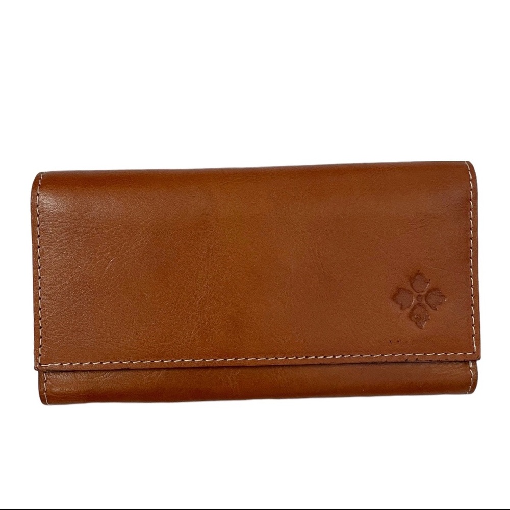 Patricia Nash Brown Leather Wallet with Embossed Logo
